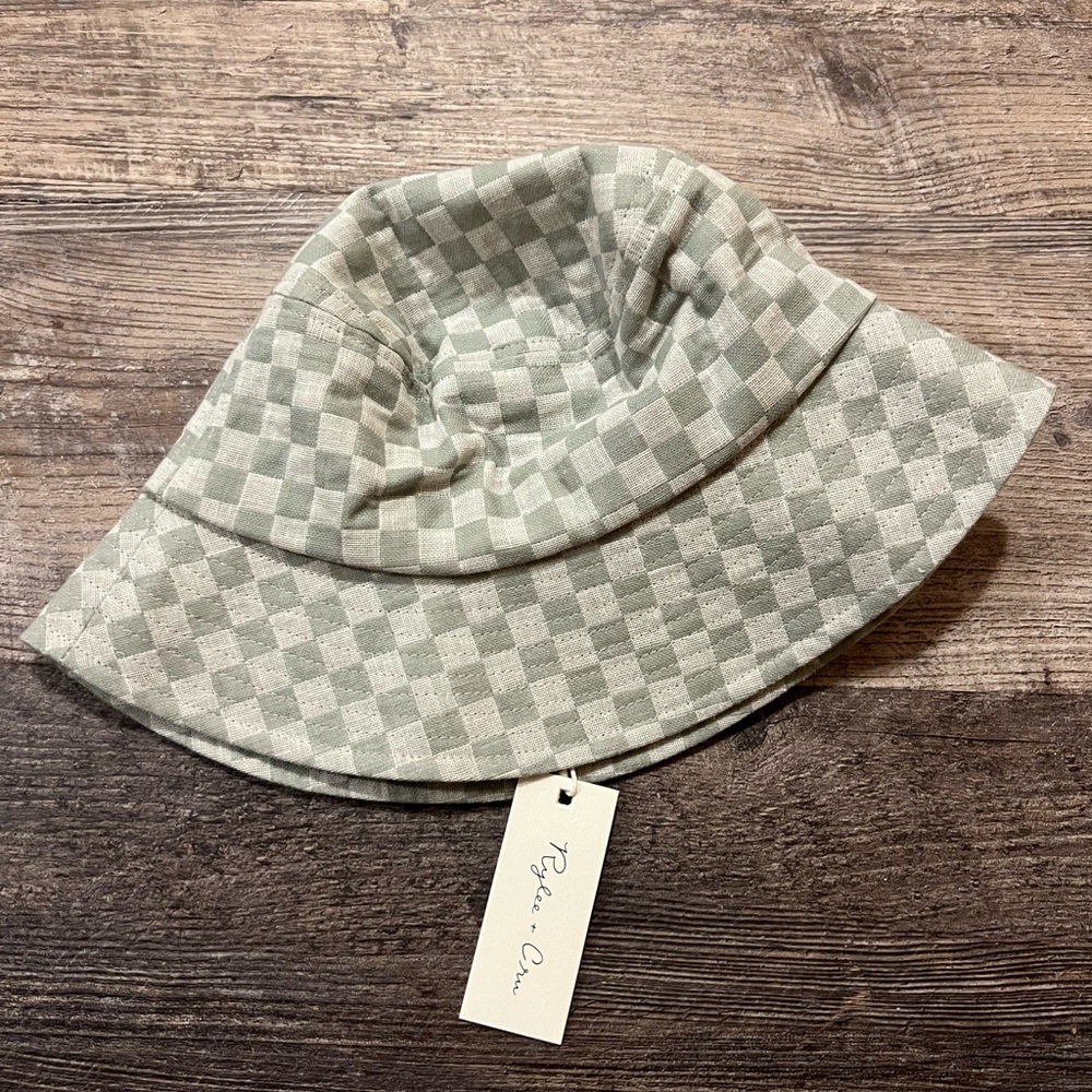 Rylee + Cru green checkered bucket hat